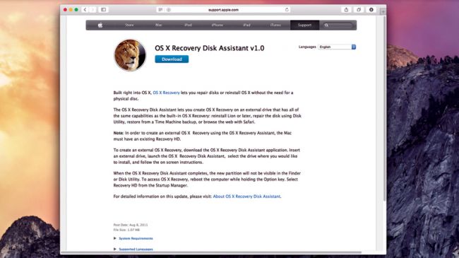 macbook pro restore disk download